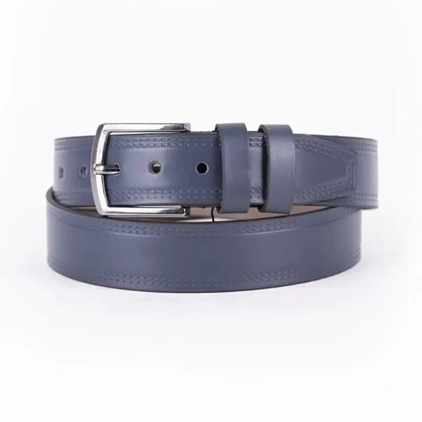 Blue Mens Vegan Leather Belt For Jeans ST00912 1