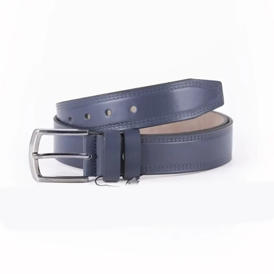 Blue Mens Vegan Leather Belt For Jeans TYC00123284235 2