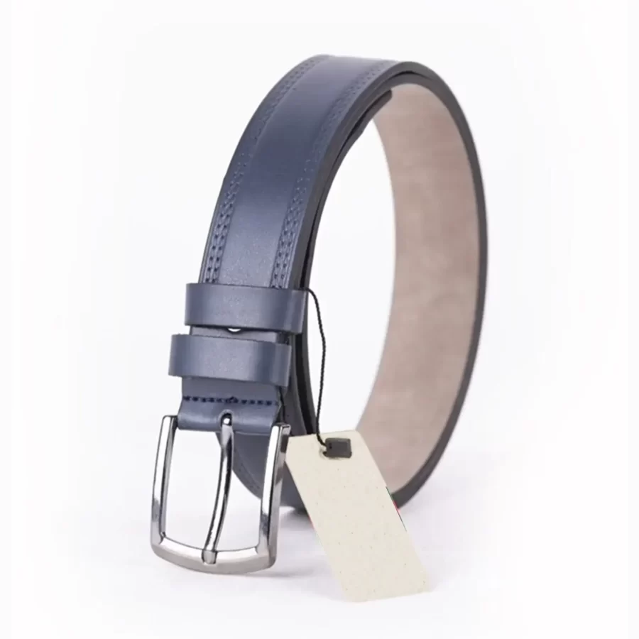 Blue Mens Vegan Leather Belt For Jeans TYC00123284235 3