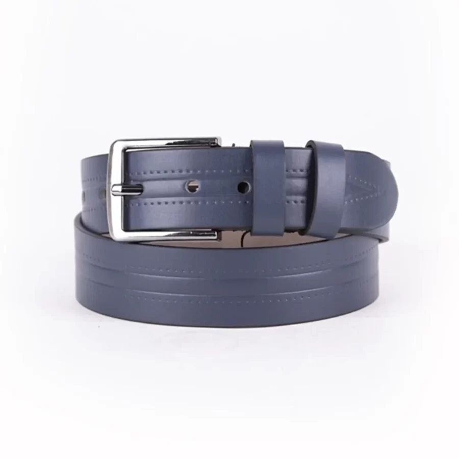 Blue Mens Vegan Leather Belt For Jeans TYC00123647295 1
