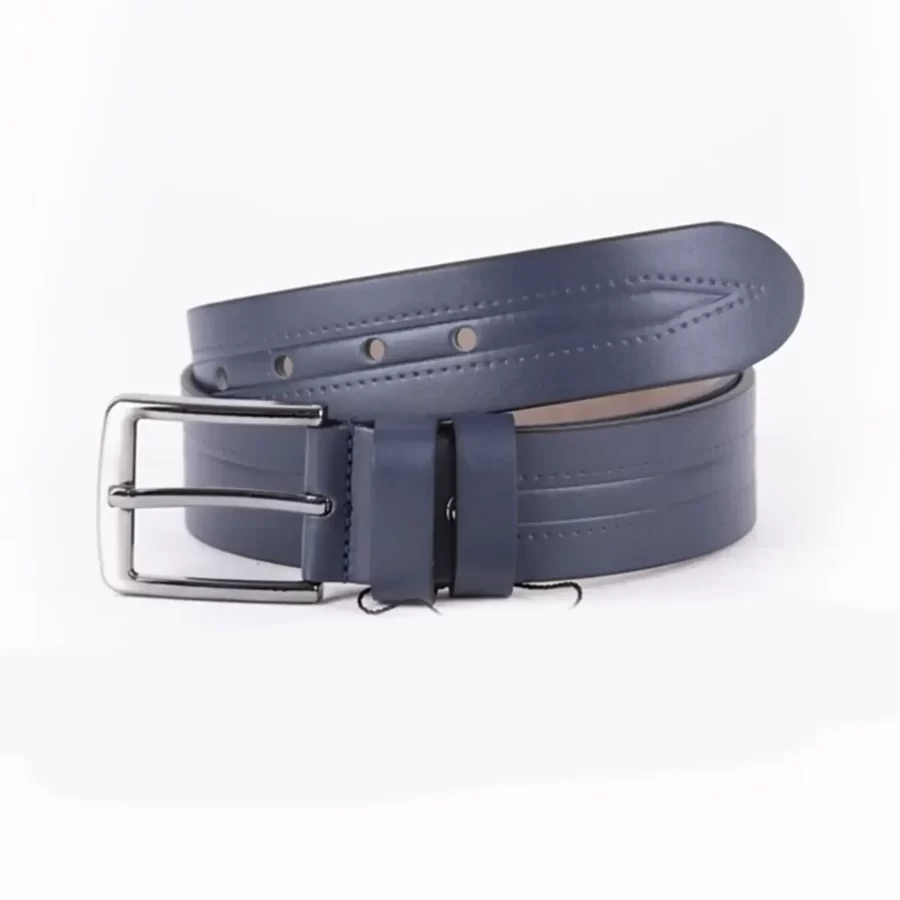 Blue Mens Vegan Leather Belt For Jeans TYC00123647295 2