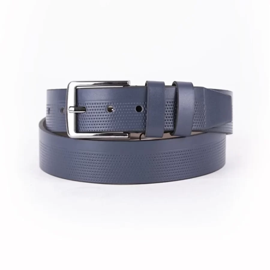 Blue Mens Vegan Leather Belt For Jeans TYC00123672029 1