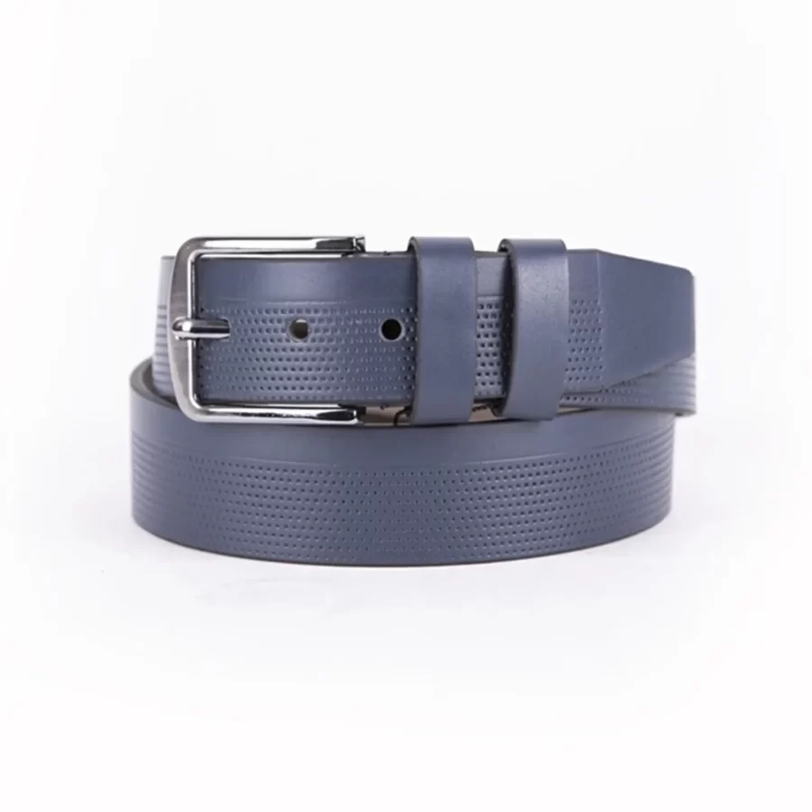 Blue Mens Vegan Leather Belt For Jeans TYC00123673591 1