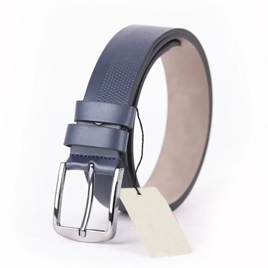 Blue Mens Vegan Leather Belt For Jeans TYC00123673591 3