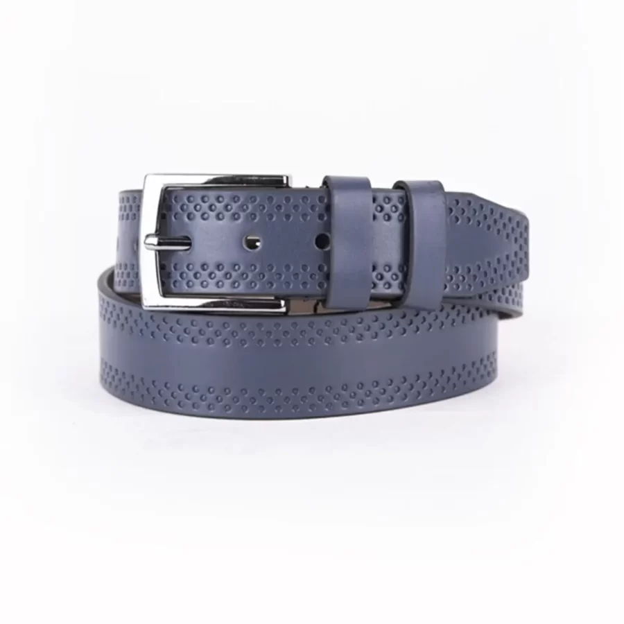 Blue Mens Vegan Leather Belt For Jeans TYC00123691496 1