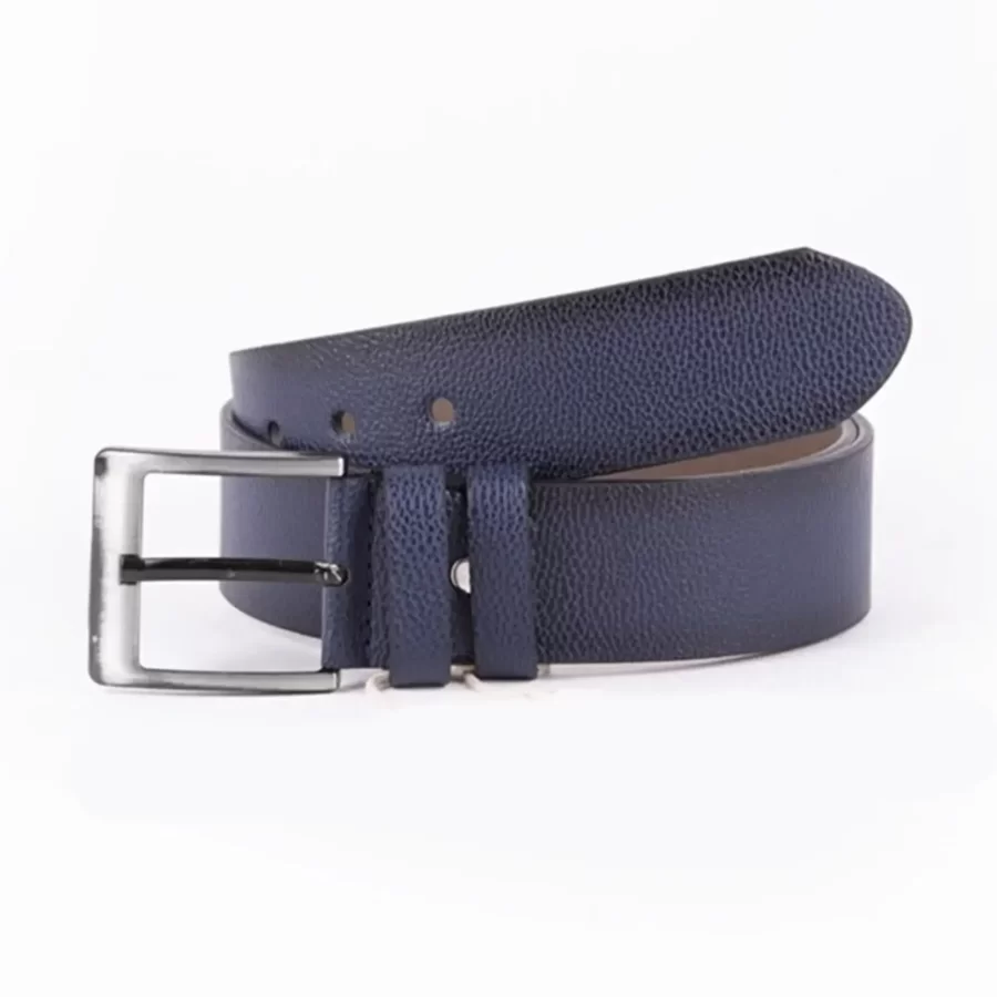 Blue Mens Vegan Leather Belt For Jeans Wide 4 5 cm 45SSD135 5G 2