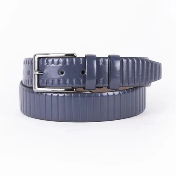 Blue Mens Vegan Leather Belt For Suit ST00904 7