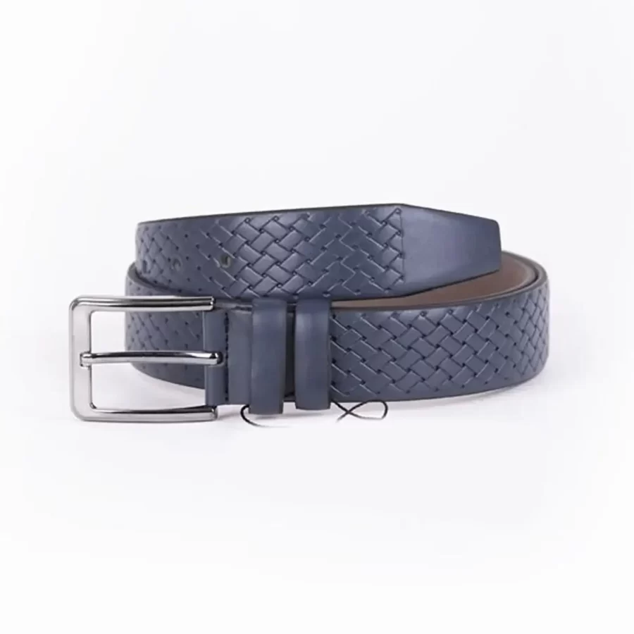 Blue Mens Vegan Leather Belt For Suit TYC00123125226 10