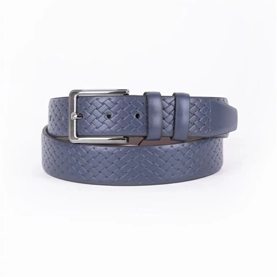 Blue Mens Vegan Leather Belt For Suit TYC00123125226 9