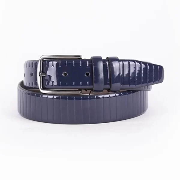 Blue Patent Mens Vegan Leather Belt For Suit ST00904 13