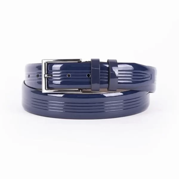 Blue Patent Mens Vegan Leather Belt For Suit TYC00123084601 1