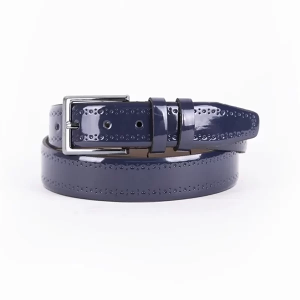 Blue Patent Mens Vegan Leather Belt For Suit TYC00123123356 1