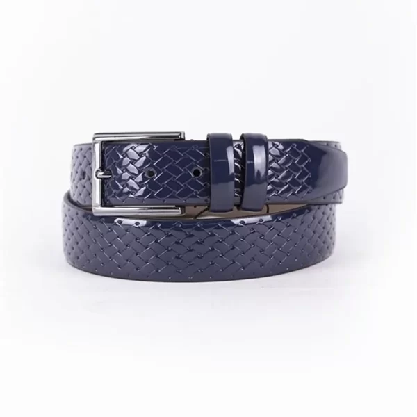 Blue Patent Mens Vegan Leather Belt For Suit TYC00123125226 15