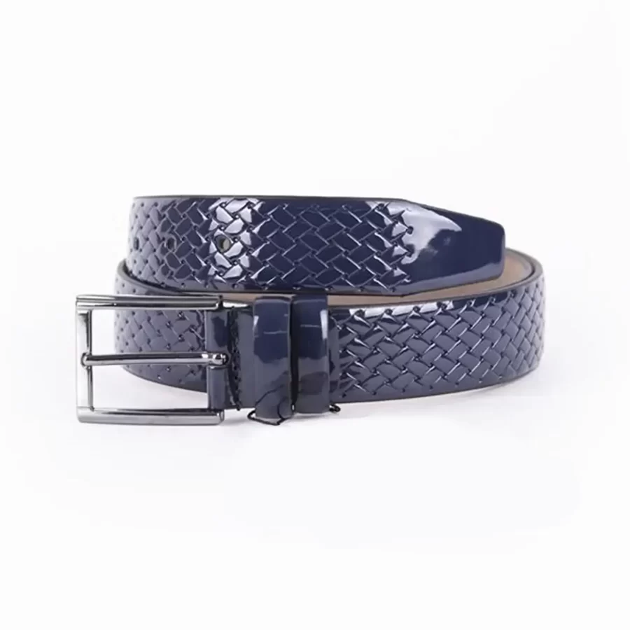 Blue Patent Mens Vegan Leather Belt For Suit TYC00123125226 16