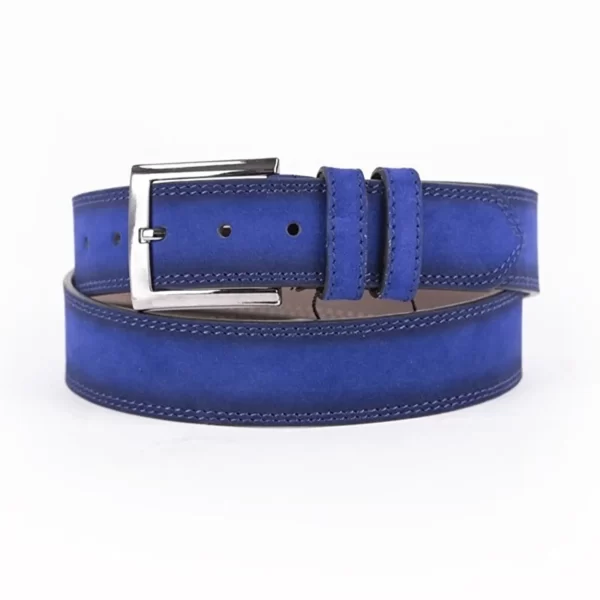 Blue Suede Mens Vegan Leather Belt For Jeans ST00948 1