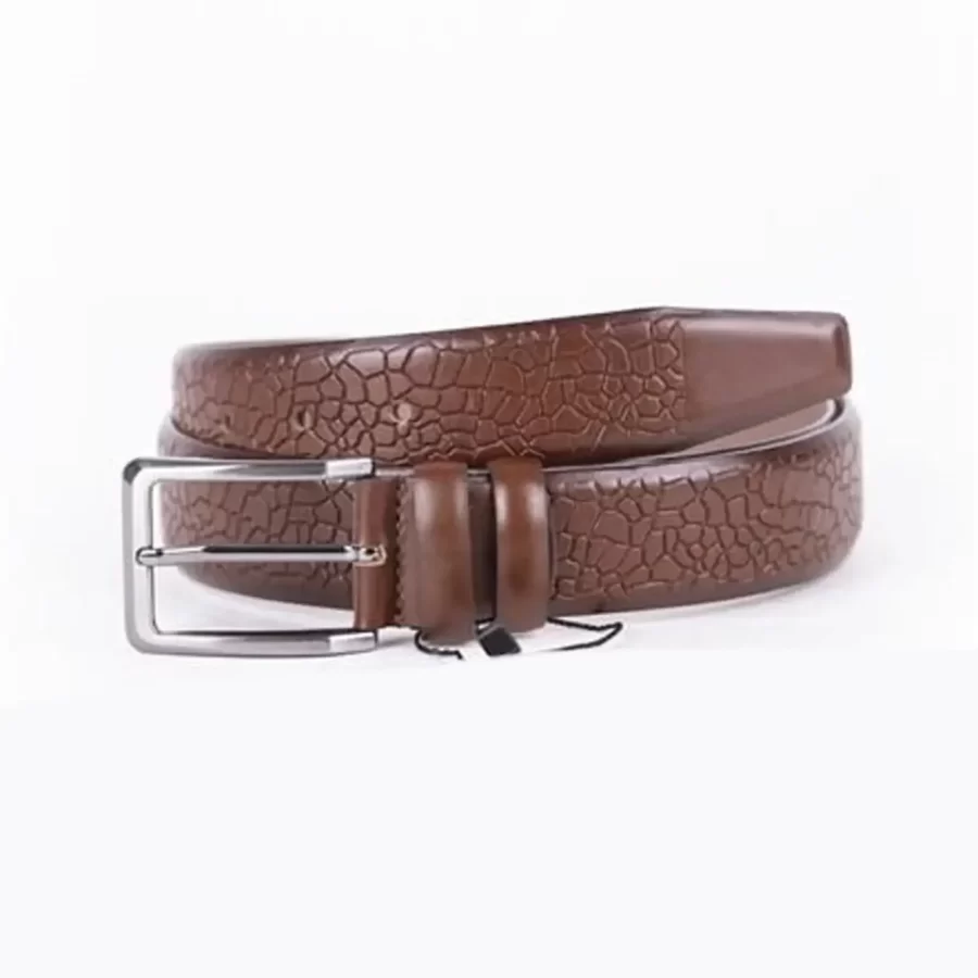 Brown Mens Belt Dress Designer Calf Leather ST01480 8