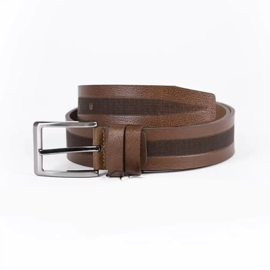 Brown Mens Belt For Jeans Laser Cut Leather ST01380 2