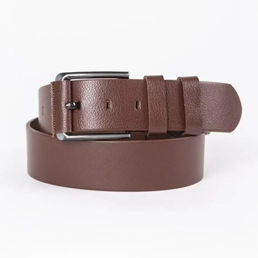 Brown Mens Belt For Jeans Wide Genuine Leather ST00857 10