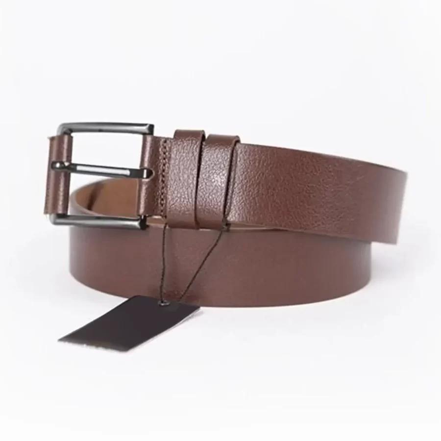 Brown Mens Belt For Jeans Wide Genuine Leather ST00857 11