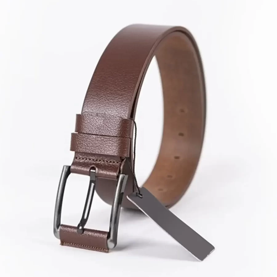 Brown Mens Belt For Jeans Wide Genuine Leather ST00857 12