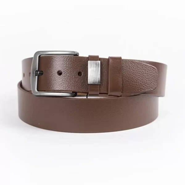 Brown Mens Belt For Jeans Wide Genuine Leather ST01003 2