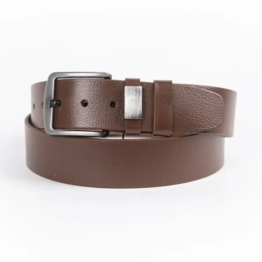 Brown Mens Belt For Jeans Wide Genuine Leather ST01003 2