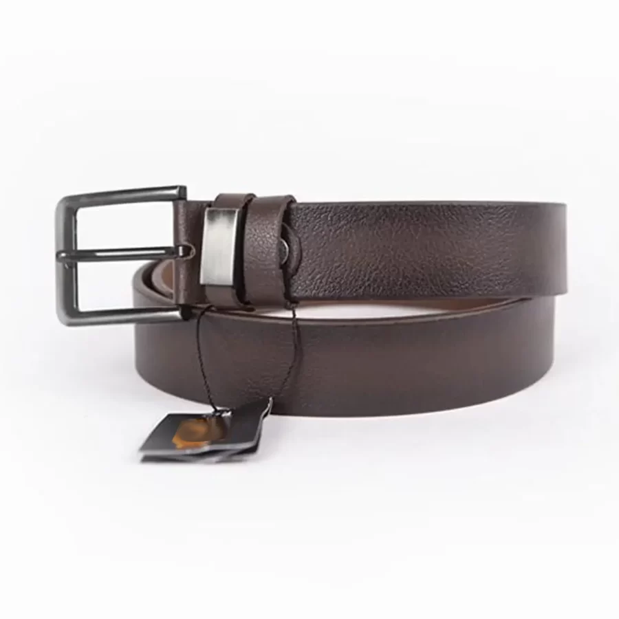Brown Mens Belt For Jeans Wide Genuine Leather ST01018 5