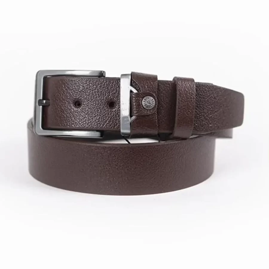 Brown Mens Belt For Jeans Wide Genuine Leather ST01021 7