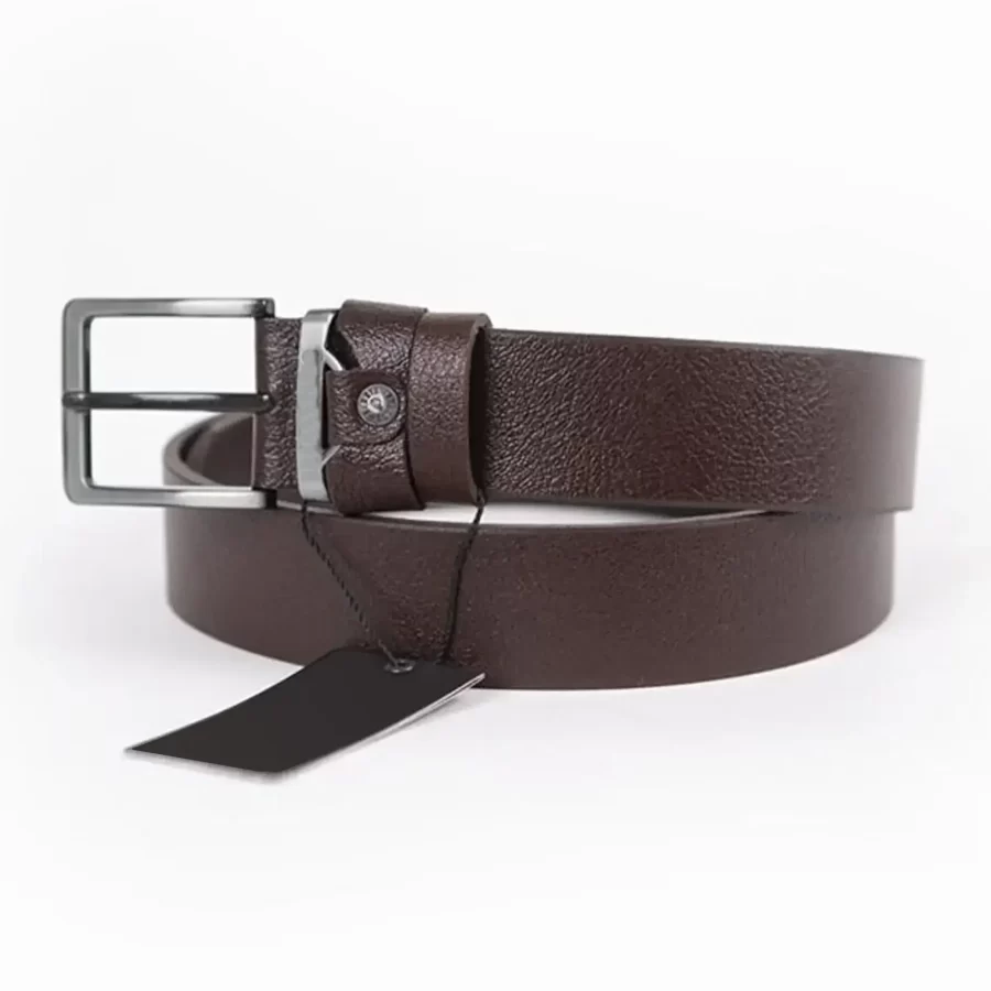 Brown Mens Belt For Jeans Wide Genuine Leather ST01021 8