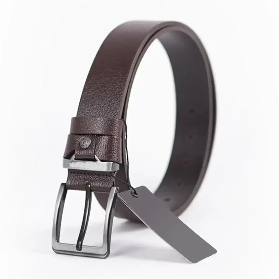 Brown Mens Belt For Jeans Wide Genuine Leather ST01021 9