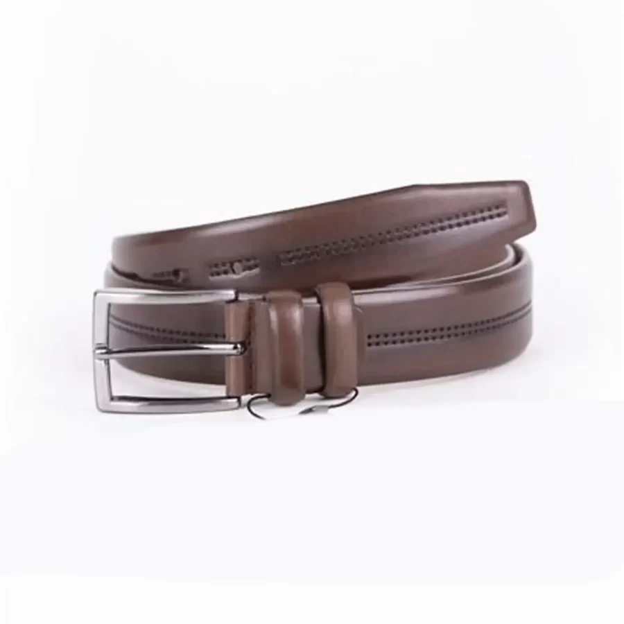 Brown Mens Belt For Pants Genuine Leather ST01469 12