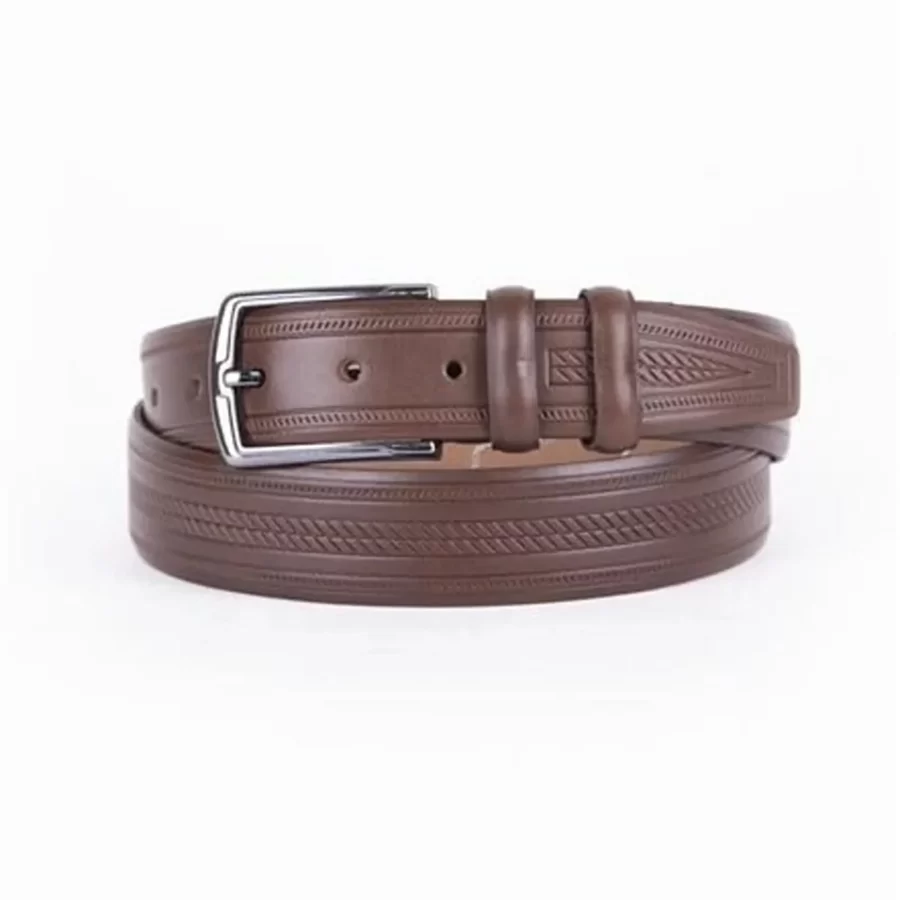Brown Mens Belt For Pants Genuine Leather ST01498 4