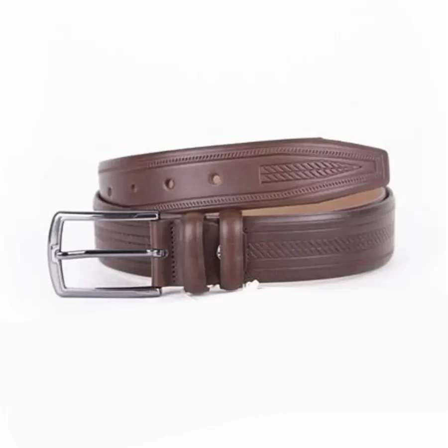 Brown Mens Belt For Pants Genuine Leather ST01498 5