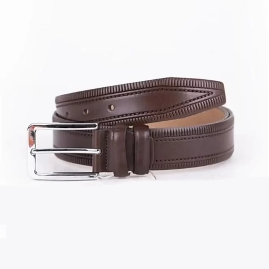 Brown Mens Belt For Pants Genuine Leather ST01500 11