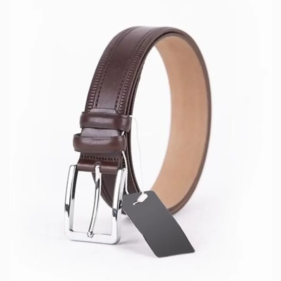 Brown Mens Belt For Pants Genuine Leather ST01500 12