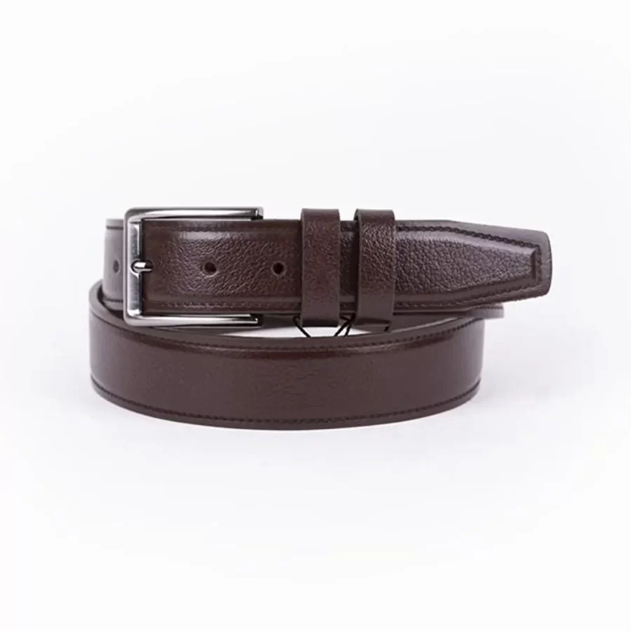 Brown Mens Belt For Suit Genuine Leather ST01170 7
