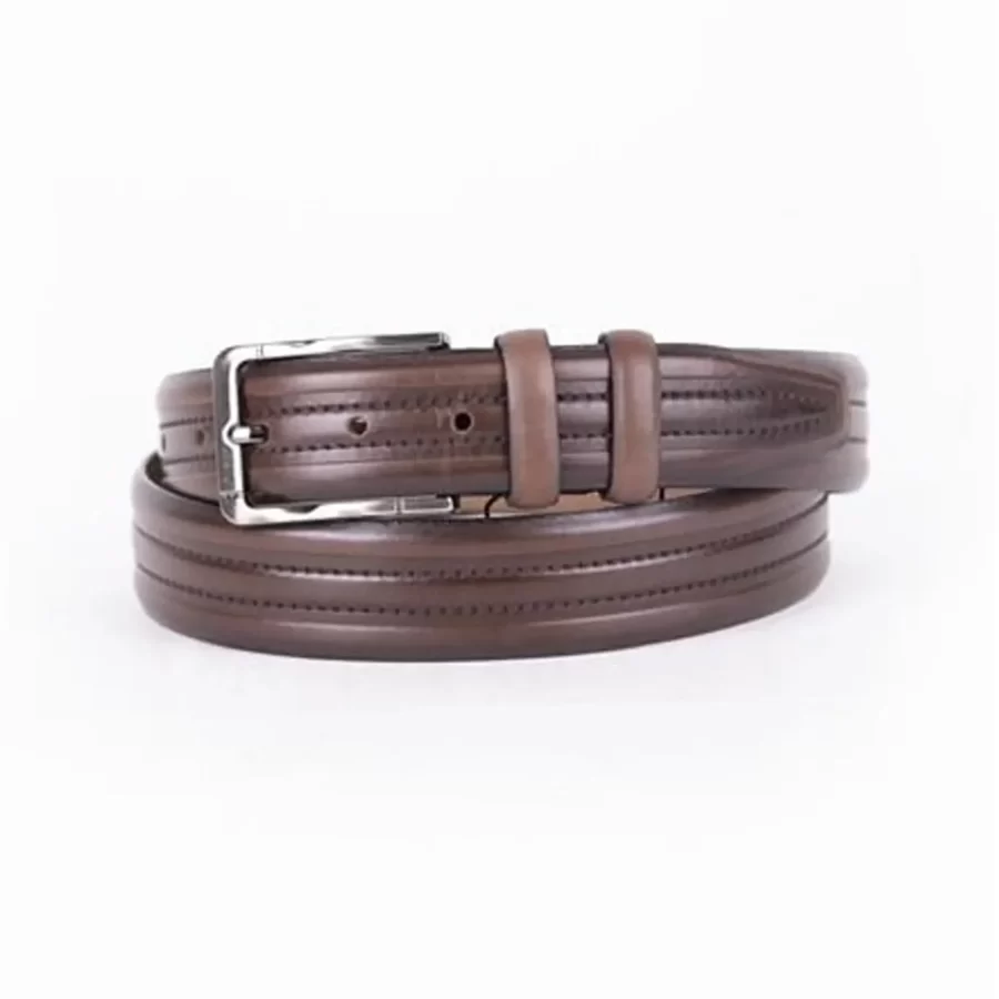 Brown Mens Belt For Suit Genuine Leather ST01420 4