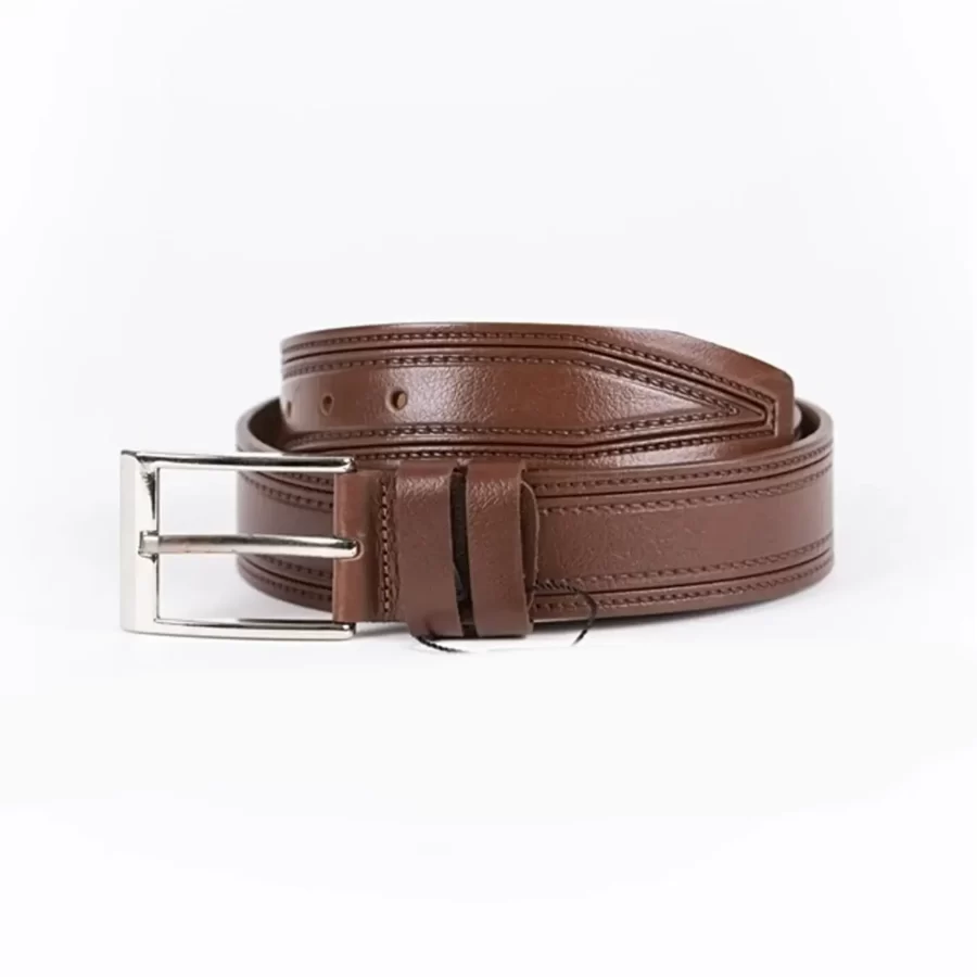 Brown Mens Belt Jeans Grain Leather ST01312 5