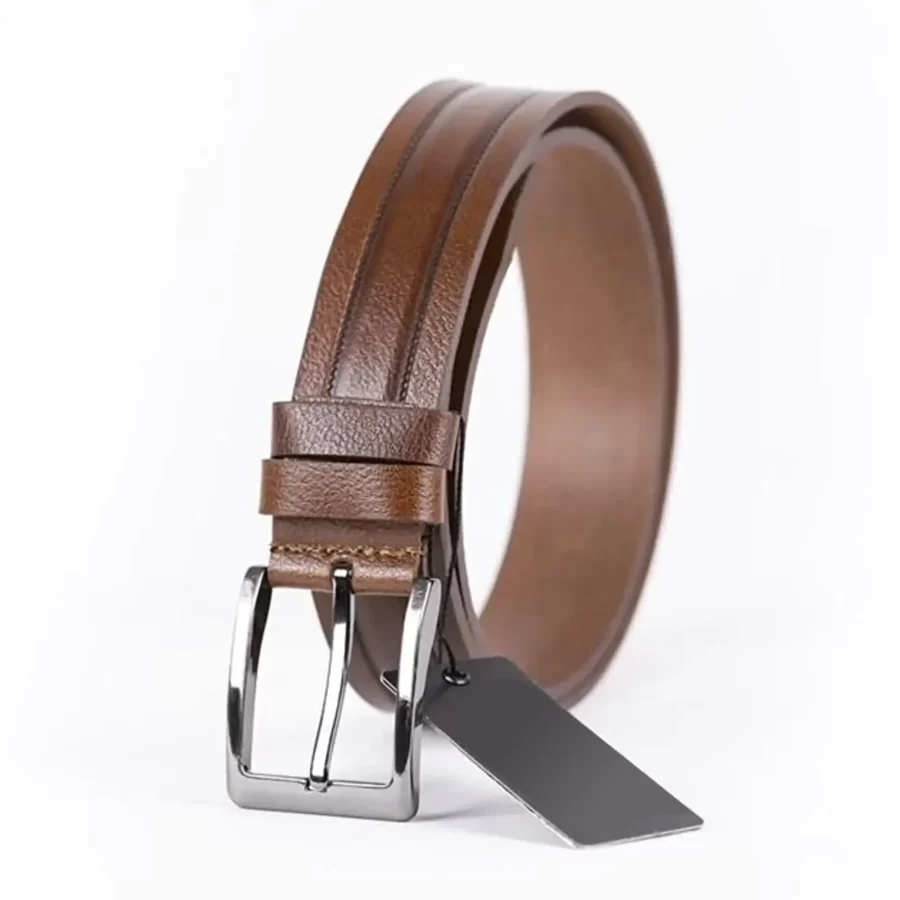 Brown Mens Belt Jeans Grain Leather ST01316 3