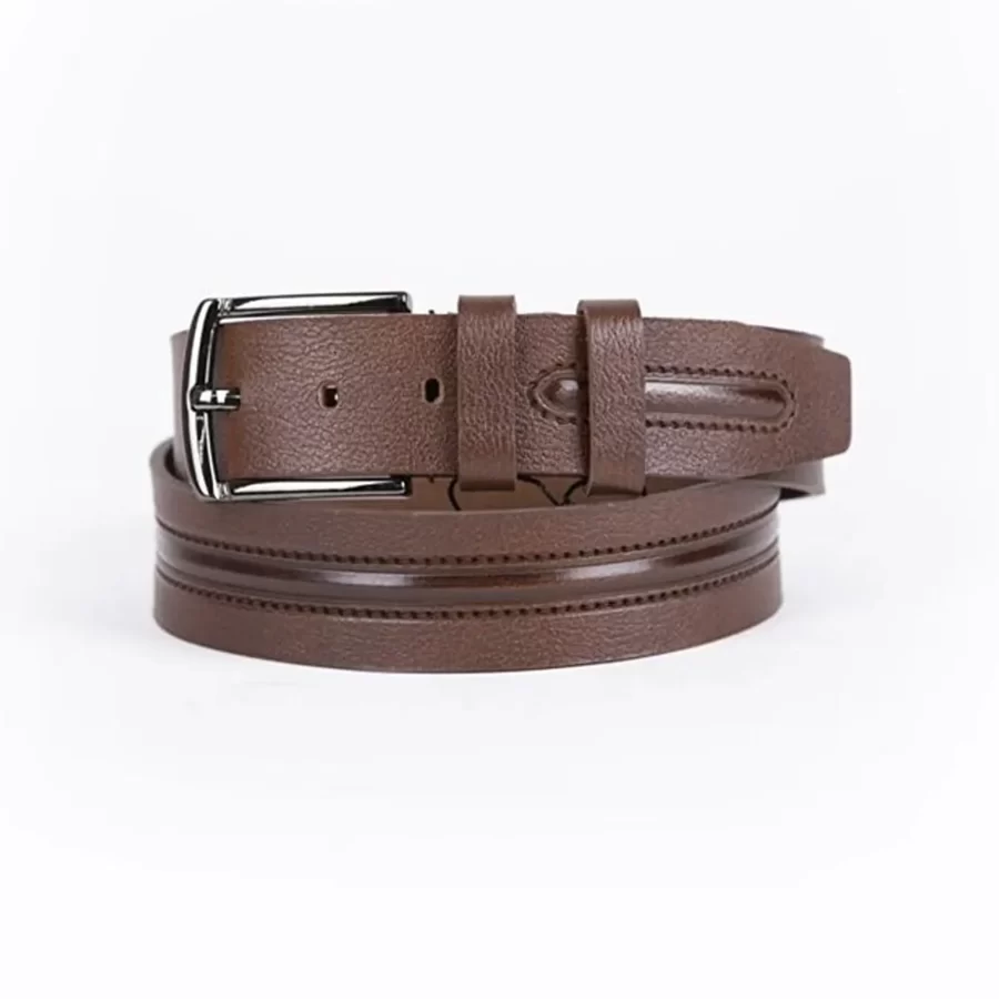 Brown Mens Belt Jeans Grain Leather ST01319 1
