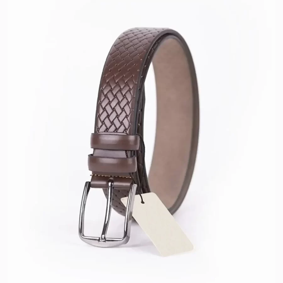 Brown Mens Vegan Leather Belt Dress ST008958 3