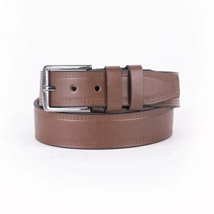 Brown Mens Vegan Leather Belt For Jeans TYC00123286721 1