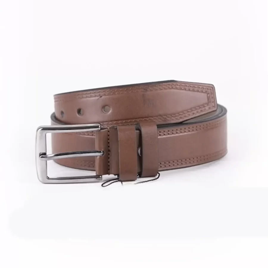 Brown Mens Vegan Leather Belt For Jeans TYC00123286721 2