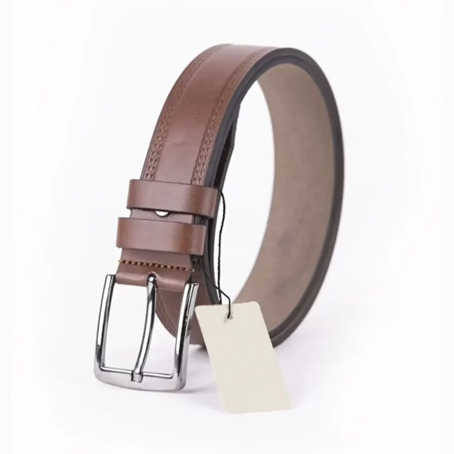 Brown Mens Vegan Leather Belt For Jeans TYC00123286721 3