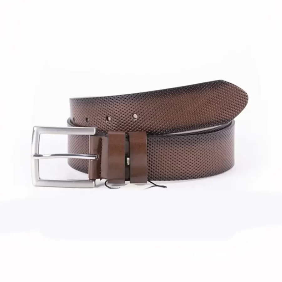 Brown Mens Vegan Leather Belt For Jeans TYC00123293027 2