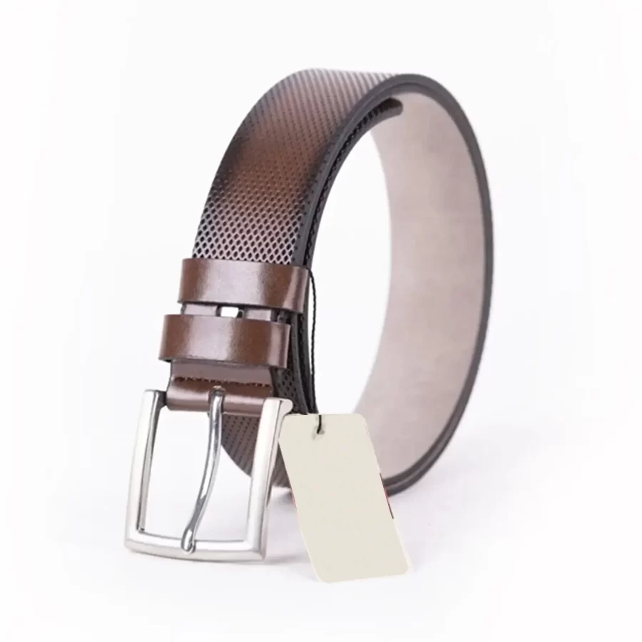 Brown Mens Vegan Leather Belt For Jeans TYC00123293027 3