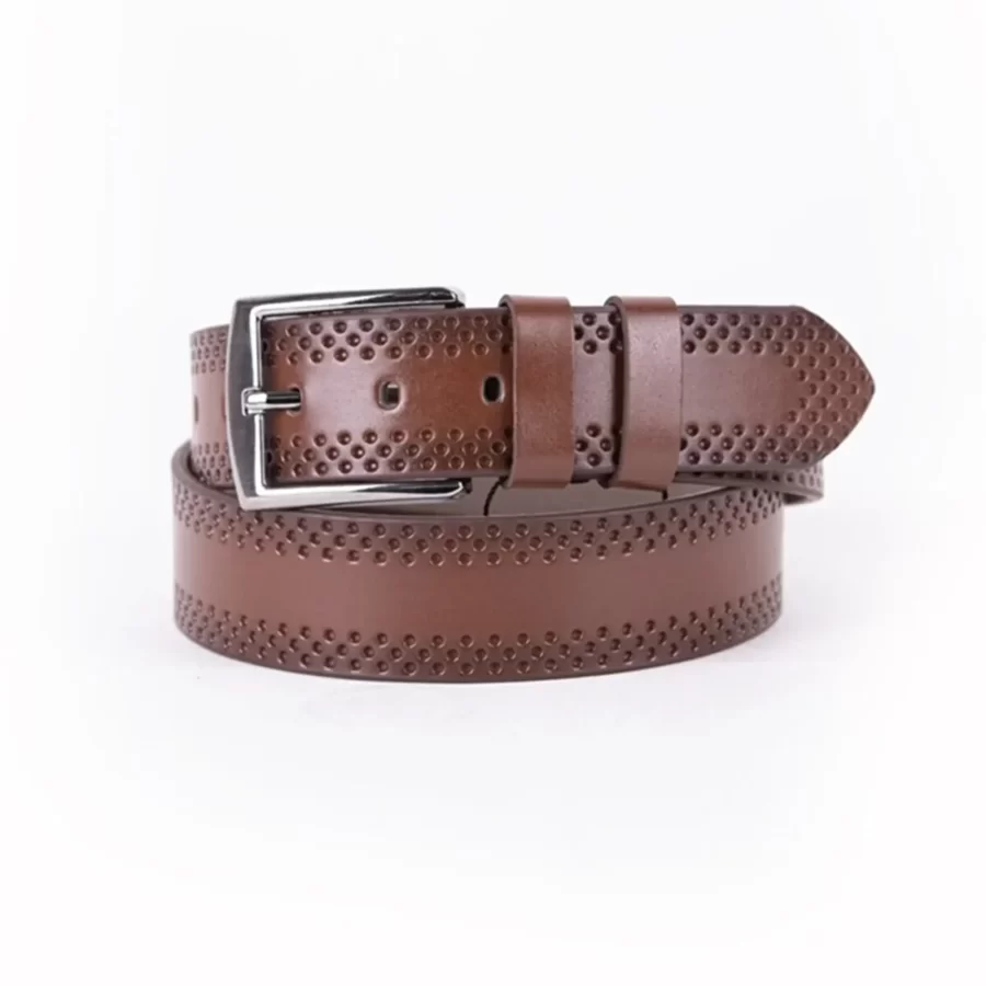 Brown Mens Vegan Leather Belt For Jeans TYC00123703723 1