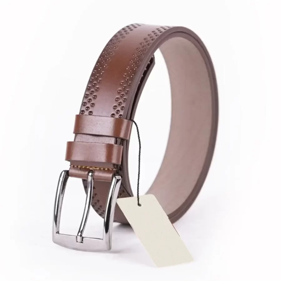 Brown Mens Vegan Leather Belt For Jeans TYC00123703723 3