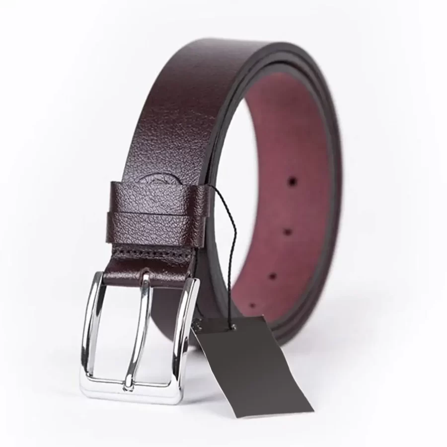 Burgundy Mens Belt Casual Genuine Leather 8690000010561 3