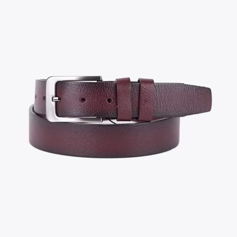 Burgundy Mens Belt Dress Genuine Leather MID01 6 3